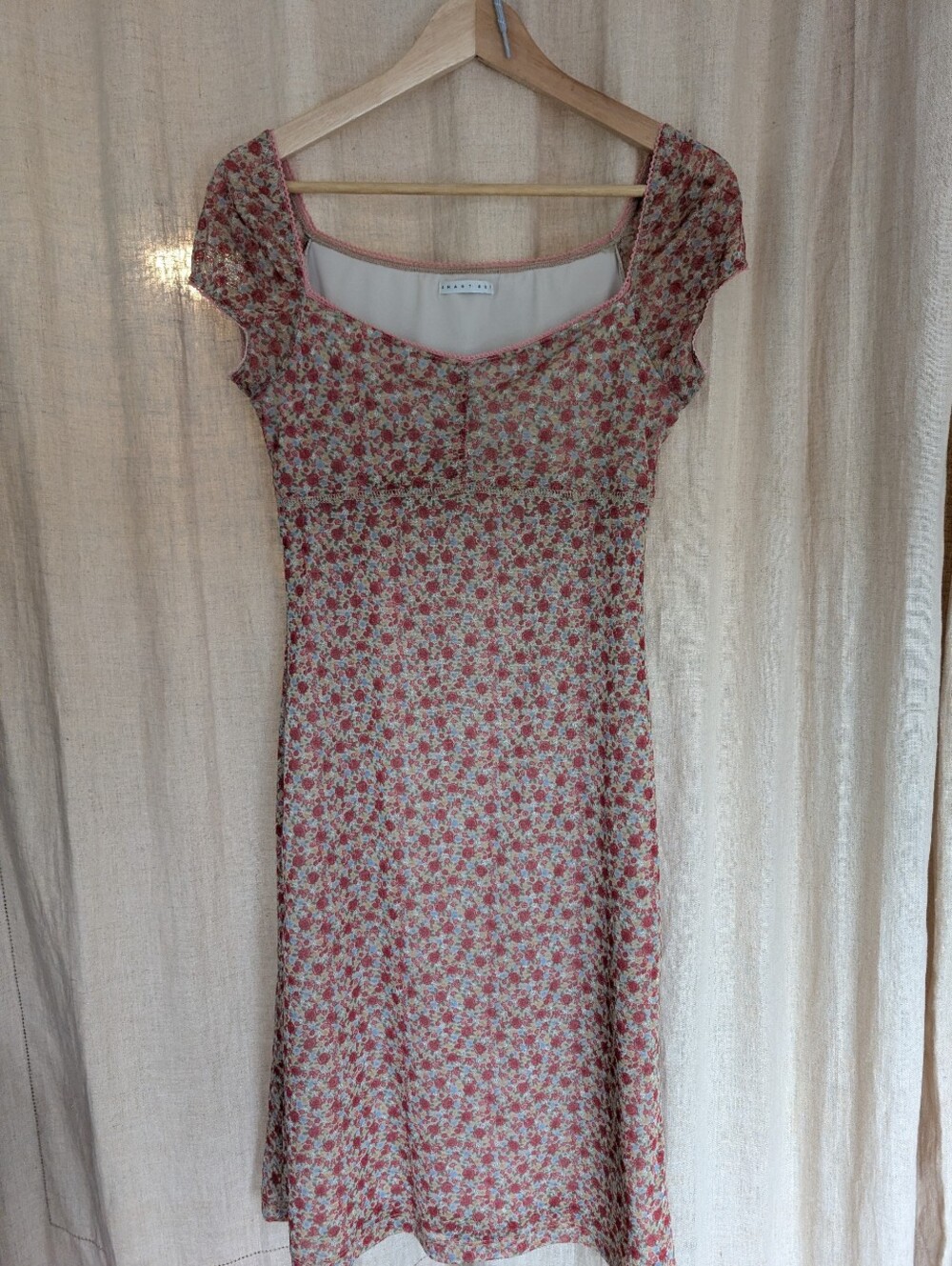 Vintage Floral Mesh Sweetheart Dress